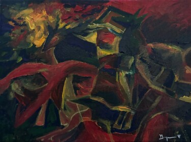 Painting titled "Ultime Combat" by Jean-Philippe Degraeve, Original Artwork, Oil