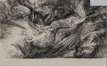 Desenho intitulada "le déluge" por Jean-Philippe Degraeve, Obras de arte originais, Tinta