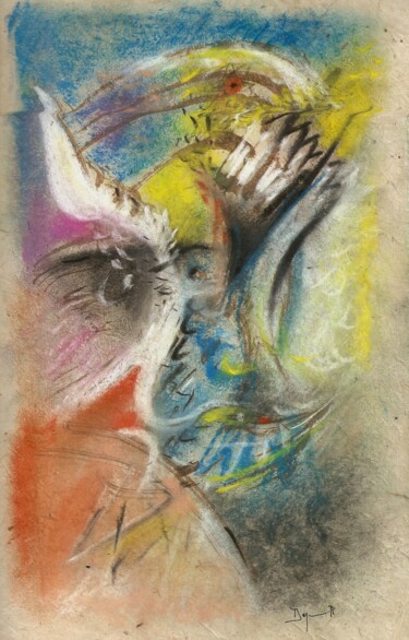 Drawing titled "Portrait de l'Oisea…" by Jean-Philippe Degraeve, Original Artwork, Pastel