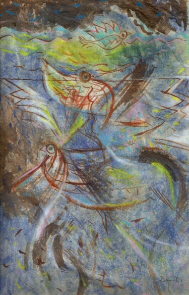 Gravures & estampes intitulée "Portrait de l'Oisea…" par Jean-Philippe Degraeve, Œuvre d'art originale, Aquarelle