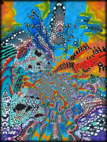 Digitale Kunst getiteld ""Aborigènes" serie…" door Jean Philippe Desmoulins, Origineel Kunstwerk, Acryl