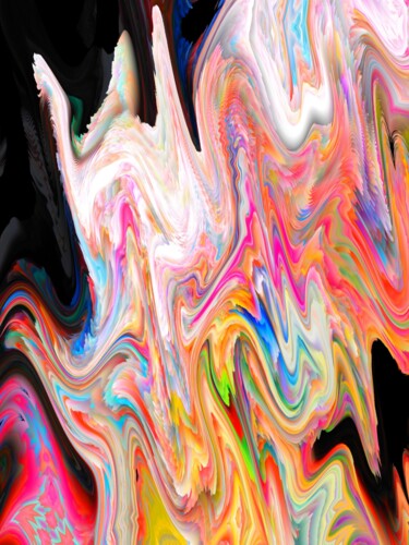 Digital Arts με τίτλο "Rainbow jelly" από Jean Philippe Desmoulins, Αυθεντικά έργα τέχνης, Ακρυλικό