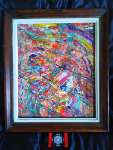 Painting titled "Cassiopée" by Jean Philippe Desmoulins, Original Artwork, Oil Mounted on Wood Stretcher frame