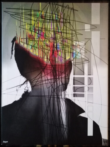 Peinture intitulée "Orage Cérébral" par Jean Philippe Desmoulins, Œuvre d'art originale, Photographie manipulée Monté sur Ch…