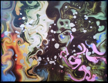 Painting titled "Morphée" by Jean Philippe Desmoulins, Original Artwork, Acrylic Mounted on Wood Stretcher frame