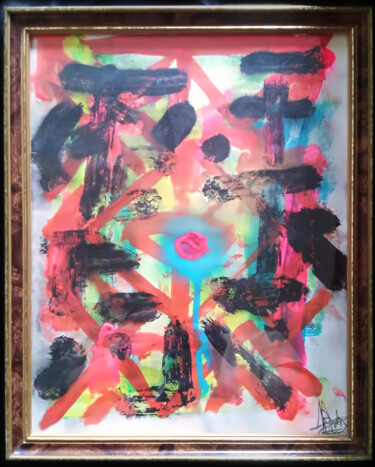 Картина под названием "spiritual point" - Jean Philippe Desmoulins, Подлинное произведение искусства, Акрил Установлен на Др…