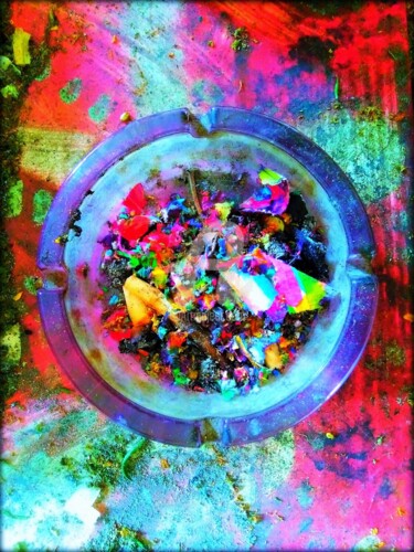 Fotografía titulada "Artist's ashtray" por Jean Philippe Desmoulins, Obra de arte original, Fotografía manipulada