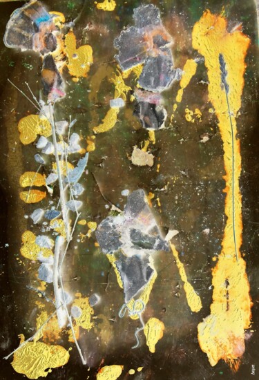 Photographie intitulée "Gold leaf" par Jean Philippe Desmoulins, Œuvre d'art originale, Collages