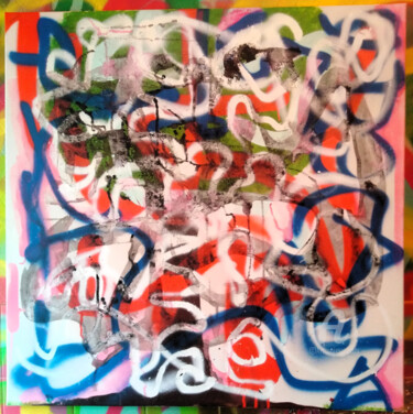 Painting titled "Bass Line/Origin" by Jean Philippe Desmoulins, Original Artwork, Spray paint