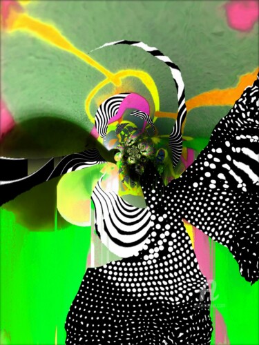 Цифровое искусство под названием "Misou/eternity/green" - Jean Philippe Desmoulins, Подлинное произведение искусства, 3D мод…