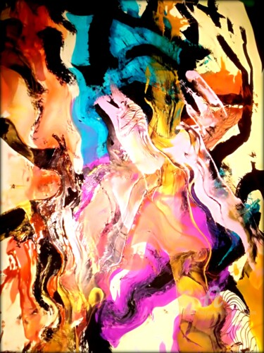 Digitale Kunst mit dem Titel "Katika" von Jean Philippe Desmoulins, Original-Kunstwerk, Acryl