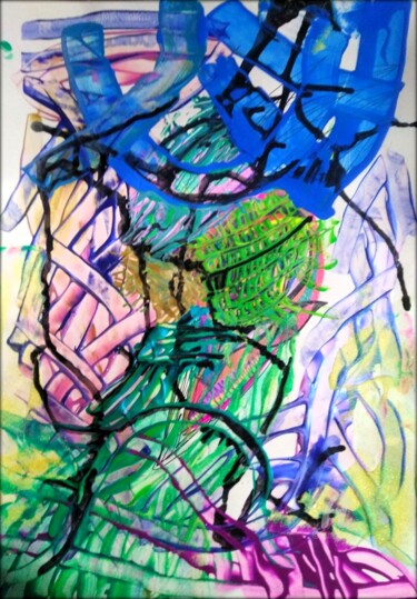 Картина под названием "Bianka" - Jean Philippe Desmoulins, Подлинное произведение искусства, Акрил Установлен на Деревянная…
