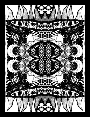 Digital Arts titled "Synctik /Black serie" by Jean Philippe Desmoulins, Original Artwork, Ballpoint pen