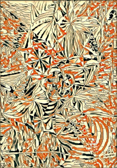 Digitale Kunst mit dem Titel "Adiya / Japanese Mo…" von Jean Philippe Desmoulins, Original-Kunstwerk, Kugelschreiber
