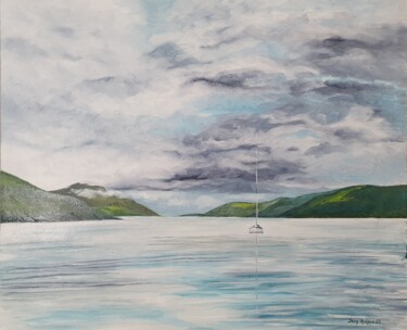 Painting titled "Le Loch Ness" by Jean-Philippe Guffroy, Original Artwork, Oil
