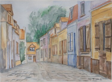 Painting titled "Montreuil sur mer" by Jean-Philippe Guffroy, Original Artwork, Watercolor