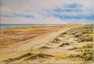 Painting titled "Les dunes de Fort-M…" by Jean-Philippe Guffroy, Original Artwork, Oil