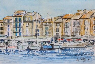 Pintura titulada "Saint-Tropez" por Jean-Philippe Guffroy, Obra de arte original, Acuarela
