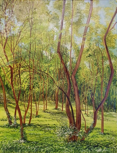 Malerei mit dem Titel "Le bois Magnier en…" von Jean-Philippe Guffroy, Original-Kunstwerk, Öl Auf Keilrahmen aus Holz montie…