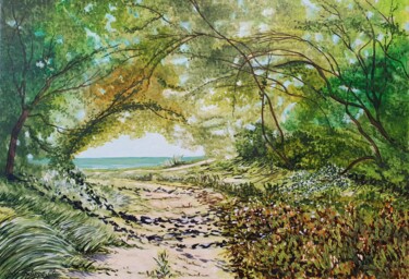 Peinture intitulée "La forêt domaniale…" par Jean-Philippe Guffroy, Œuvre d'art originale, Huile Monté sur Châssis en bois