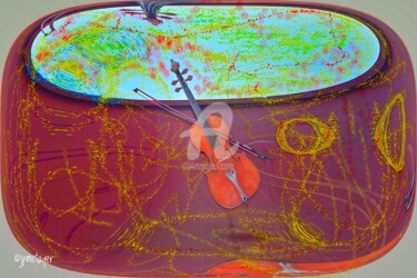 Peinture intitulée "Le violoncelle..." par Jean Pierre, Œuvre d'art originale