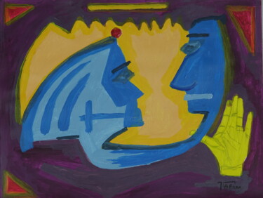 Painting titled "Discussion" by Jean-Pierre Allano, Original Artwork, Acrylic