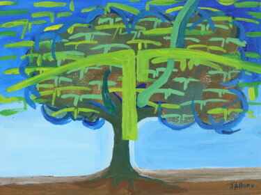 Painting titled "L'arbre" by Jean-Pierre Allano, Original Artwork, Acrylic