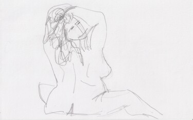 Zeichnungen mit dem Titel "Modèle Pose 8" von Jean-Pierre Allano, Original-Kunstwerk, Bleistift