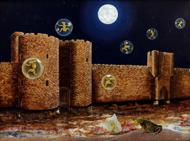 Painting titled "Invasion silencieuse" by Jean-Pierre Argillier, Original Artwork, Oil Mounted on Wood Stretcher frame