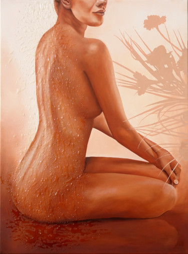 Peinture intitulée "Zen-Eau-Nue" par Jean-Pierre Beillard, Œuvre d'art originale, Huile
