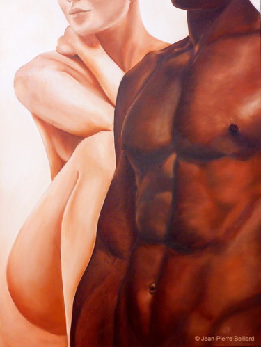 Peinture intitulée "Duo métissé" par Jean-Pierre Beillard, Œuvre d'art originale, Huile