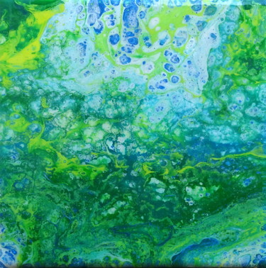 Peinture intitulée "Green 002 Carré 20x…" par Jean-Pierre Beillard, Œuvre d'art originale, Acrylique