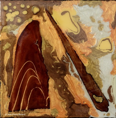 Effet Bois 003 - Carré 30x30 Mixed Média Peinture intitulée "Effet Bois 003 - Ca…" par Jean-Pierre Beillard, Œuvre d'art originale, Acrylique