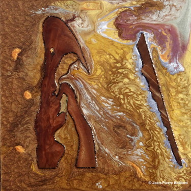 Effet Bois 002 Carré 30x30 Mixed Média Peinture intitulée "Effet Bois 002 Carr…" par Jean-Pierre Beillard, Œuvre d'art originale, Acrylique