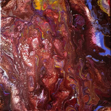 Peinture intitulée "Pouring 20x20 N°08…" par Jean-Pierre Beillard, Œuvre d'art originale, Acrylique