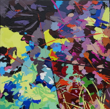 Painting titled "Sous Bois 30x30 - A…" by Jean-Pierre Beillard, Original Art, Acrylic