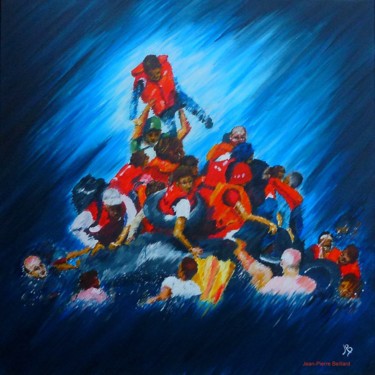 Pittura intitolato ""Enfer contre tout"…" da Jean-Pierre Beillard, Opera d'arte originale, Acrilico
