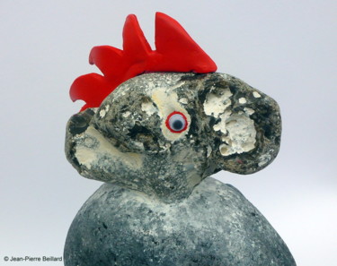 Sculpture titled "Coq'Art" by Jean-Pierre Beillard, Original Artwork, Stone