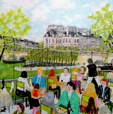 Pittura intitolato "Paris en scène" da Jean-Pierre Borderie, Opera d'arte originale, Acrilico Montato su Telaio per barella…