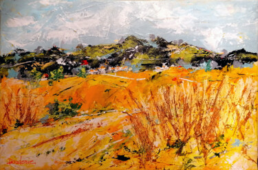 Painting titled "Les hautes herbes" by Jean-Pierre Borderie, Original Artwork, Acrylic Mounted on Wood Stretcher frame