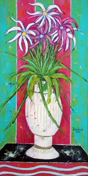 Painting titled "Le grand bouquet 2" by Jean-Pierre Borderie, Original Artwork, Acrylic Mounted on Wood Stretcher frame