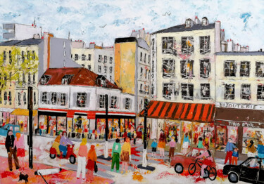 Pittura intitolato "Angle de la rue du…" da Jean-Pierre Borderie, Opera d'arte originale, Acrilico Montato su Telaio per bar…