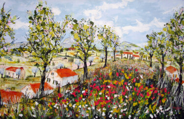 Peinture intitulée "Dans les champs de…" par Jean-Pierre Borderie, Œuvre d'art originale, Acrylique Monté sur Châssis en bois