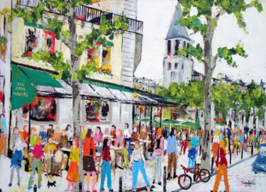 Painting titled "A St Germains des P…" by Jean-Pierre Borderie, Original Artwork, Acrylic