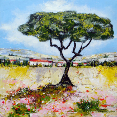 Painting titled "l-arbre" by Jean-Pierre Borderie, Original Artwork, Acrylic