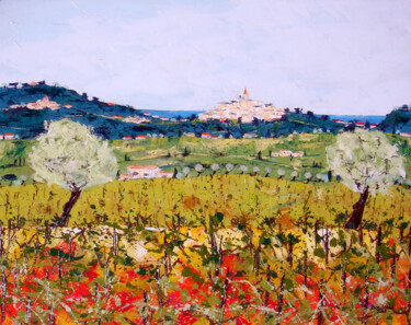 Peinture intitulée "les-vignes-du-bord-…" par Jean-Pierre Borderie, Œuvre d'art originale, Acrylique