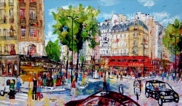 Painting titled "Place Pablo Picasso…" by Jean-Pierre Borderie, Original Artwork, Acrylic