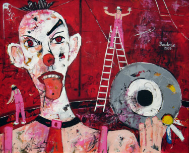 Schilderij getiteld "Les clowns équilibr…" door Jean-Pierre Borderie, Origineel Kunstwerk, Acryl Gemonteerd op artwork_cat.