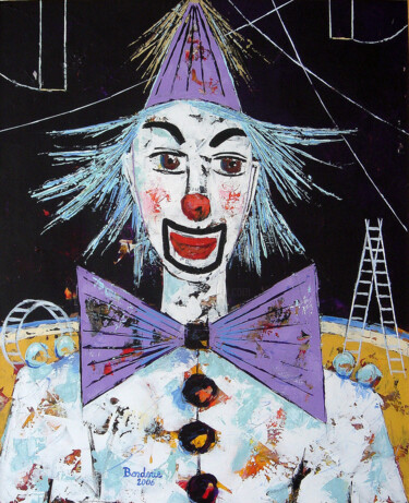 Peinture intitulée "Le clown blanc" par Jean-Pierre Borderie, Œuvre d'art originale, Acrylique Monté sur Châssis en bois