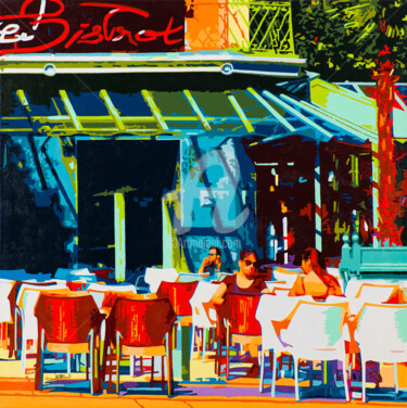 Peinture intitulée "CAFE DE L'EUROPE 1/3" par Jean-Pierre Bru, Œuvre d'art originale, Acrylique
